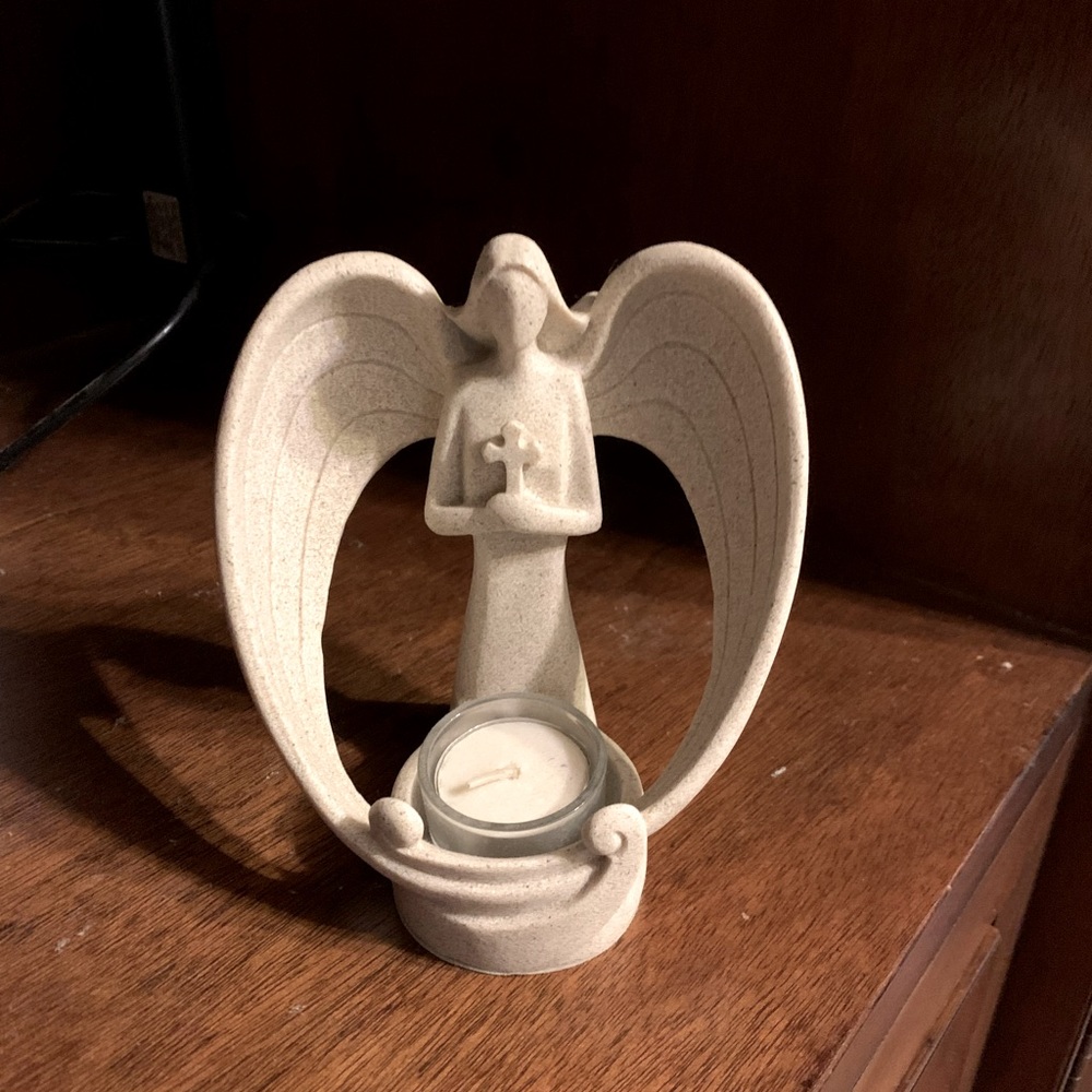 Cute candle holder.  Herco resin angel.